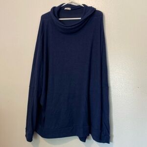 E.luna cowl tall neck slouch navy long sleeve uber soft sweater 2xl